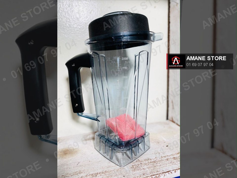 Bocal carré 2,5 L avec poignée et couvercle